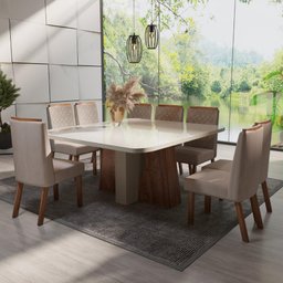 Sala de Jantar 135x135 8 Cadeiras Magic Bom Pastor - 1
