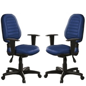 Kit com 2 Cadeiras de Escritório Internauta Premium martiflex AZUL