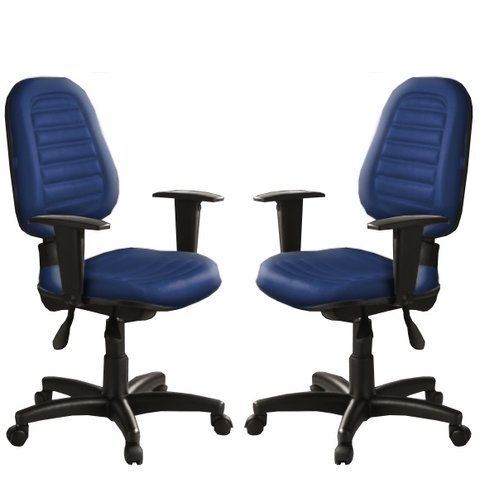 Kit com 2 Cadeiras de Escritório Internauta Premium martiflex AZUL