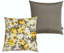 Ver imagem 1 de Almofadas Cheias para Sofá Impermeável Floral Amarela Cinza Kit 2 45CMX45CM