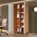 Ver imagem 4 de Armário para Escritório Multiuso 2 Portas com Chave 100% MDF Dacar Marrom/Marrome/Off White