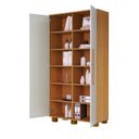 Ver imagem 5 de Armário para Escritório Multiuso 2 Portas com Chave 100% MDF Dacar Marrom/Marrome/Off White