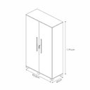 Ver imagem 3 de Armário para Escritório Multiuso 2 Portas com Chave 100% MDF Dacar Marrom/Marrome/Off White