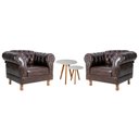 Ver imagem 1 de Kit 2 poltronas Chesterfield Capitonê Duque Corano Marrom Decoração, Recepção, Salas de Tv e Estar