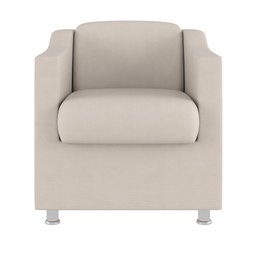 Kit 2 Poltronas Decorativas Reforçada Consultório Sala Suede Cor:bege - 3