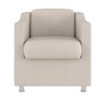 Kit 2 Poltronas Decorativas Reforçada Consultório Sala Suede Cor:bege - 3