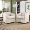 Kit 2 Poltronas Decorativas Reforçada Consultório Sala Suede Cor:bege - 1