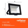 Kit 10 Refletores de Led 50w Fortled - 4