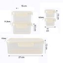 Ver imagem 2 de Kit 5 Potes Hermeticos Organizador Trava Lateral Geladeira Multifuncional Cesto Separador Agua Marmi