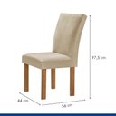 Ver imagem 4 de Conjunto de Jantar Kyra 4 Lugares Tampo Vidro Cadeiras Suede Bege 120cm Cel Móveis