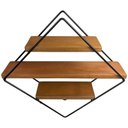 Ver imagem 2 de Prateleira 3 Andares Rústica Moderna Ferro e Madeira Artesanal