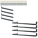 Ver imagem 1 de 4 Araras de Parede 80cm para Roupas + 4 Cabideiros Rt Inclinado 40cm Separador Cabides Preto