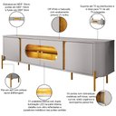 Ver imagem 4 de Rack para Sala de Estar Tv 75 Pol Orgânico Suy B02 Off White Naturalle - Lyam Decor