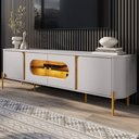 Ver imagem 2 de Rack para Sala de Estar Tv 75 Pol Orgânico Suy B02 Off White Naturalle - Lyam Decor