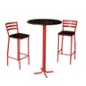 Conjunto Bistrô Mesa com 2 Banquetas Altas Morumbi Vermelho e Tampo Preto - Cor: Preto - 6