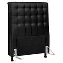 Ver imagem 1 de Cabeceira Cama Box Solteiro Ciara 90cm Botonê com Frame Sintético Preto - Abmaza