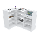 Ver imagem 1 de BALCÃO EM L 97CM ALTURA COM CAIXA TAMPO RETO M350.B MUNDI MOVEIS