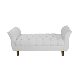 Recamier Estofado Para Quarto Closet 100 cm Grécia Corano Branco - DL DECOR - 1