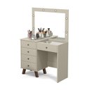 Ver imagem 2 de Penteadeira Camarim 05 Gavetas Mel Off White com Banqueta - Patrimar