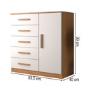 Ver imagem 3 de Cômoda New Monaco 1 Porta 5 Gavetas Cinamomo/branco - Evidencia Móveis