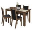Ver imagem 2 de Conjunto Sala de Jantar Mesa Tampo de Vidro 4 Cadeiras Rustic/preto Suzy Madesa