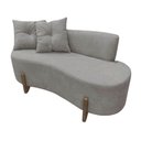 Ver imagem 4 de Namoradeira Sofá Feijão Luna 130cm Orgânica Bouclé Cinza Claro