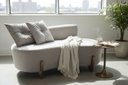 Ver imagem 1 de Namoradeira Sofá Feijão Luna 130cm Orgânica Bouclé Cinza Claro