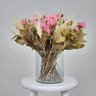 Arranjo Desidratado Centro de Mesa Flores Adoráveis Rosa e Verde + Vaso Plantô - 1