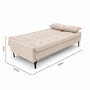 Ver imagem 5 de Sofá Cama Soraya 3 Lugares 195 cm em Chenile com Molas Ensacadas e Pés de Metal - Chenile Prince