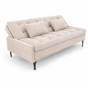 Ver imagem 3 de Sofá Cama Soraya 3 Lugares 195 cm em Chenile com Molas Ensacadas e Pés de Metal - Chenile Prince