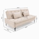 Ver imagem 4 de Sofá Cama Soraya 3 Lugares 195 cm em Chenile com Molas Ensacadas e Pés de Metal - Chenile Prince