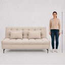Ver imagem 6 de Sofá Cama Soraya 3 Lugares 195 cm em Chenile com Molas Ensacadas e Pés de Metal - Chenile Prince