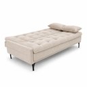 Ver imagem 2 de Sofá Cama Soraya 3 Lugares 195 cm em Chenile com Molas Ensacadas e Pés de Metal - Chenile Prince