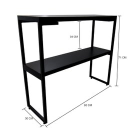 Aparador Multiúso em Metalon Com 2 Prateleiras em MDF - 2