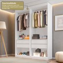 Ver imagem 4 de Guarda-Roupa Closet 2 Módulos Roupeiro sem Portas 4 Gavetas Versatille Yescasa