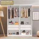 Ver imagem 5 de Guarda-Roupa Closet 2 Módulos Roupeiro sem Portas 4 Gavetas Versatille Yescasa