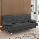 Ver imagem 2 de Sofá Cama para Sala de Estar Quarto 193cm Lia M03 Linho Chumbo - Lyam Decor