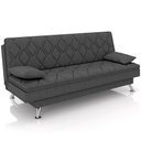 Ver imagem 1 de Sofá Cama para Sala de Estar Quarto 193cm Lia M03 Linho Chumbo - Lyam Decor