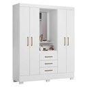 Ver imagem 2 de Guarda Roupa Solteiro Paris 2045150 e Armário Multiuso Florença 2000199 Branco - Aramóveis