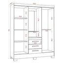 Ver imagem 4 de Guarda Roupa Solteiro Paris 2045150 e Armário Multiuso Florença 2000199 Branco - Aramóveis