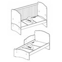Ver imagem 2 de Quarto Infantil 2 Peças Berço e Cômoda Bala de Menta MDP Rustico com Branco Móveis Henn