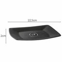 Ver imagem 2 de Kit 2 Pratos Plásticos 22,5 e 18,5cm Pretos Quadrados Cozinha Servir Petiscos