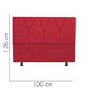 Ver imagem 2 de Cabeceira Estofada Solteiro 100CM Jade Courino Vermelho - D A DECOR D&A Decor
