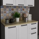 Ver imagem 2 de Tampo para Balcão 120 cm Grazi 100% MDF Carvalho Tropical - Tecno Mobili