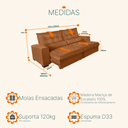 Ver imagem 3 de Sofá Retrátil e Reclinável 2,50m Suede Miami