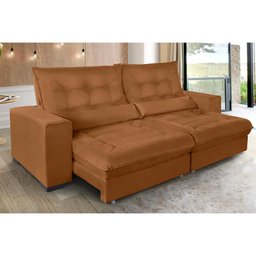 Sofá Retrátil e Reclinável 2,50m Molas Ensacadas Suede Miami - Sofá Casa - 2