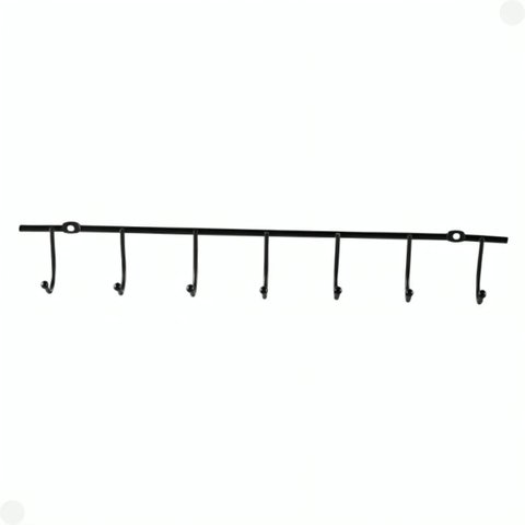 Suporte Multiuso para Parede Preto com 7 Ganchos 35,8cmx4,7x4cm Mor