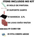 Ver imagem 7 de Rolo 23cm + Suporte Rolo 23cm + Bandeja 2,7l + 3 Lixas 120 + 3 Lixas 100 + Fita Crepe 48mmx50m + Cab