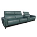 Ver imagem 2 de Sofá Reclinável Elétrico de Couro Legend com Itable e Luminária À Direita Couro Turquese - Mempra