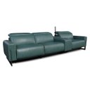Ver imagem 3 de Sofá Reclinável Elétrico de Couro Legend com Itable e Luminária À Direita Couro Turquese - Mempra